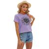 imageCicy Bell Womens T Shirts Short Sleeve Tees Sunflower Graphic Loose Summer TopsLight Purple