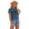 imageCicy Bell Womens T Shirts Short Sleeve Tees Sunflower Graphic Loose Summer TopsNavy