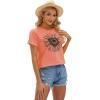 imageCicy Bell Womens T Shirts Short Sleeve Tees Sunflower Graphic Loose Summer TopsOrange