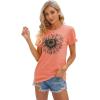 imageCicy Bell Womens T Shirts Short Sleeve Tees Sunflower Graphic Loose Summer TopsOrange