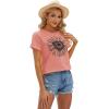 imageCicy Bell Womens T Shirts Short Sleeve Tees Sunflower Graphic Loose Summer TopsPink