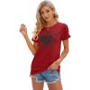 imageCicy Bell Womens T Shirts Short Sleeve Tees Sunflower Graphic Loose Summer TopsRed