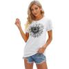 imageCicy Bell Womens T Shirts Short Sleeve Tees Sunflower Graphic Loose Summer TopsWhite