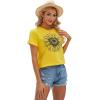 imageCicy Bell Womens T Shirts Short Sleeve Tees Sunflower Graphic Loose Summer TopsYellow