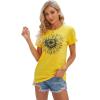 imageCicy Bell Womens T Shirts Short Sleeve Tees Sunflower Graphic Loose Summer TopsYellow