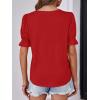 imageCicy Bell Womens V Neck Blouses Puff Sleeve Ruffle Summer Casual Shirt Tunic Tops