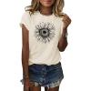 imageCicy Bell Womens T Shirts Short Sleeve Tees Sunflower Graphic Loose Summer TopsBeige