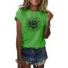 imageCicy Bell Womens T Shirts Short Sleeve Tees Sunflower Graphic Loose Summer TopsGreen
