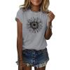 imageCicy Bell Womens T Shirts Short Sleeve Tees Sunflower Graphic Loose Summer TopsGrey