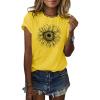 imageCicy Bell Womens T Shirts Short Sleeve Tees Sunflower Graphic Loose Summer TopsYellow