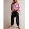 imageCicy Bell Womens Baggy Barrel Horseshoe Jeans Wide Leg Drawstring Vintage Denim Pants with Front PocketsBlack