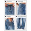 imageCicy Bell Womens Baggy Barrel Horseshoe Jeans Wide Leg Drawstring Vintage Denim Pants with Front PocketsBlue