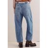 imageCicy Bell Womens Baggy Barrel Horseshoe Jeans Wide Leg Drawstring Vintage Denim Pants with Front PocketsLight Blue