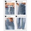 imageCicy Bell Womens Baggy Barrel Horseshoe Jeans Wide Leg Drawstring Vintage Denim Pants with Front PocketsLight Blue