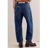 imageCicy Bell Womens Baggy Barrel Horseshoe Jeans Wide Leg Drawstring Vintage Denim Pants with Front PocketsNavy