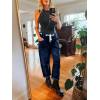 imageCicy Bell Womens Baggy Barrel Horseshoe Jeans Wide Leg Drawstring Vintage Denim Pants with Front PocketsNavy