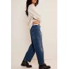 imageCicy Bell Womens Baggy Barrel Horseshoe Jeans Wide Leg Drawstring Vintage Denim Pants with Front PocketsNavy