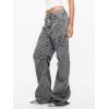 imageCicy Bell Womens Baggy Cargo Jeans Wide Leg Low Waisted Loose Denim Pants with Pockets Grey