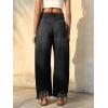 imageCicy Bell Womens Baggy Wide Leg Jeans Barrel Horseshoe Boyfriend Cropped Raw Hem Denim PantsBlack