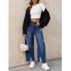 imageCicy Bell Womens Baggy Wide Leg Jeans Barrel Horseshoe Boyfriend Cropped Raw Hem Denim PantsNavy