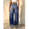 imageCicy Bell Womens Baggy Wide Leg Jeans Barrel Horseshoe Boyfriend Cropped Raw Hem Denim PantsNavy