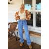 imageCicy Bell Womens High Waisted Boyfriend Jeans Baggy Straight Leg Casual Denim PantsBlue