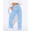 imageCicy Bell Womens High Waisted Boyfriend Jeans Baggy Straight Leg Casual Denim PantsLight Blue