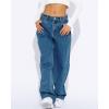 imageCicy Bell Womens High Waisted Boyfriend Jeans Baggy Straight Leg Casual Denim PantsNavy Blue