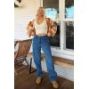 imageCicy Bell Womens High Waisted Boyfriend Jeans Baggy Straight Leg Casual Denim PantsNavy Blue