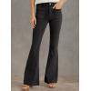 imageCicy Bell Womens High Waisted Flare Jeans Stretch Bell Bottom Wide Leg Denim PantBlack