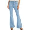 imageCicy Bell Womens High Waisted Flare Jeans Stretch Bell Bottom Wide Leg Denim PantBlue