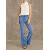 imageCicy Bell Womens High Waisted Flare Jeans Stretch Bell Bottom Wide Leg Denim PantJean Blue