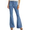 imageCicy Bell Womens High Waisted Flare Jeans Stretch Bell Bottom Wide Leg Denim PantJean Blue