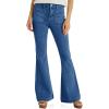 imageCicy Bell Womens High Waisted Flare Jeans Stretch Bell Bottom Wide Leg Denim PantNavy