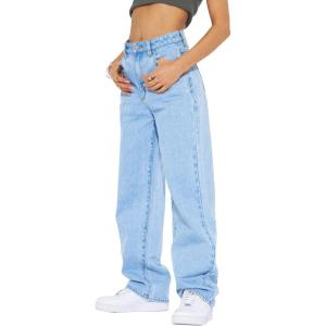 imageCicy Bell Womens High Waisted Boyfriend Jeans Baggy Straight Leg Casual Denim PantsLight Blue