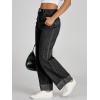 imageCicy Bell Womens High Waisted Boyfriend Jeans Cuffed Raw Straight Leg Baggy Denim Pants with PocketsBlack