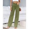 imageCicy Bell Womens High Waisted Jeans Boyfriend Baggy Straight Leg Casual Denim Pants with PocketsArmy Green