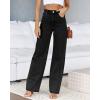 imageCicy Bell Womens High Waisted Jeans Boyfriend Baggy Straight Leg Casual Denim Pants with PocketsBlack