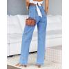 imageCicy Bell Womens High Waisted Jeans Boyfriend Baggy Straight Leg Casual Denim Pants with PocketsBlue