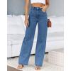 imageCicy Bell Womens High Waisted Jeans Boyfriend Baggy Straight Leg Casual Denim Pants with PocketsJean Blue