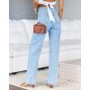 imageCicy Bell Womens High Waisted Jeans Boyfriend Baggy Straight Leg Casual Denim Pants with PocketsLight Blue