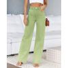 imageCicy Bell Womens High Waisted Jeans Boyfriend Baggy Straight Leg Casual Denim Pants with PocketsTender Green