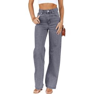 imageCicy Bell Womens High Waisted Jeans Boyfriend Baggy Straight Leg Casual Denim Pants with PocketsGrey