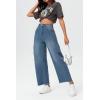 imageCicy Bell Womens Barrel Jeans 2024 Fall Baggy Boyfriend Ripped Cropped Raw Hem Denim PantsRaw Hem Blue