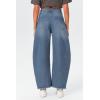 imageCicy Bell Womens Barrel Jeans 2024 Fall Baggy Boyfriend Ripped Cropped Raw Hem Denim PantsRaw Hem Blue