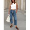 imageCicy Bell Womens Boyfriend Jeans Cropped Mid Rise Button Fly Trendy Ankle Harem Jeans with PocketsBlue
