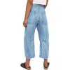 imageCicy Bell Womens Boyfriend Jeans Cropped Mid Rise Button Fly Trendy Ankle Harem Jeans with PocketsLight Blue