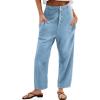 imageCicy Bell Womens Boyfriend Jeans Cropped Mid Rise Button Fly Trendy Ankle Harem Jeans with PocketsLight Blue