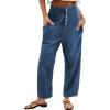 imageCicy Bell Womens Boyfriend Jeans Cropped Mid Rise Button Fly Trendy Ankle Harem Jeans with PocketsNavy
