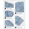 imageCicy Bell Womens Capri Barrel Jeans Boyfriend High Waisted Loose Cropped Ankle Denim PantsLight Blue